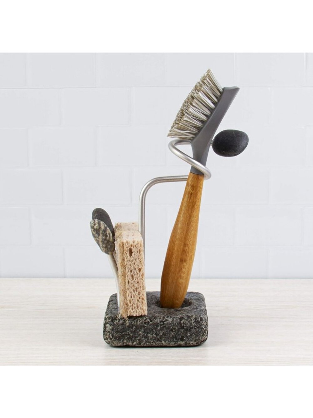 Stylish Sea Stones Splash Sponge & Brush Holder - Perfect Kitchen Organizer